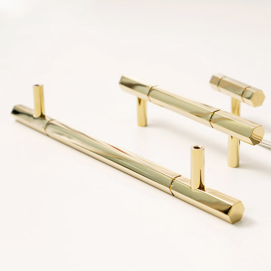 Gold Hexagon Bar Handles for Kitchen | HS-16D