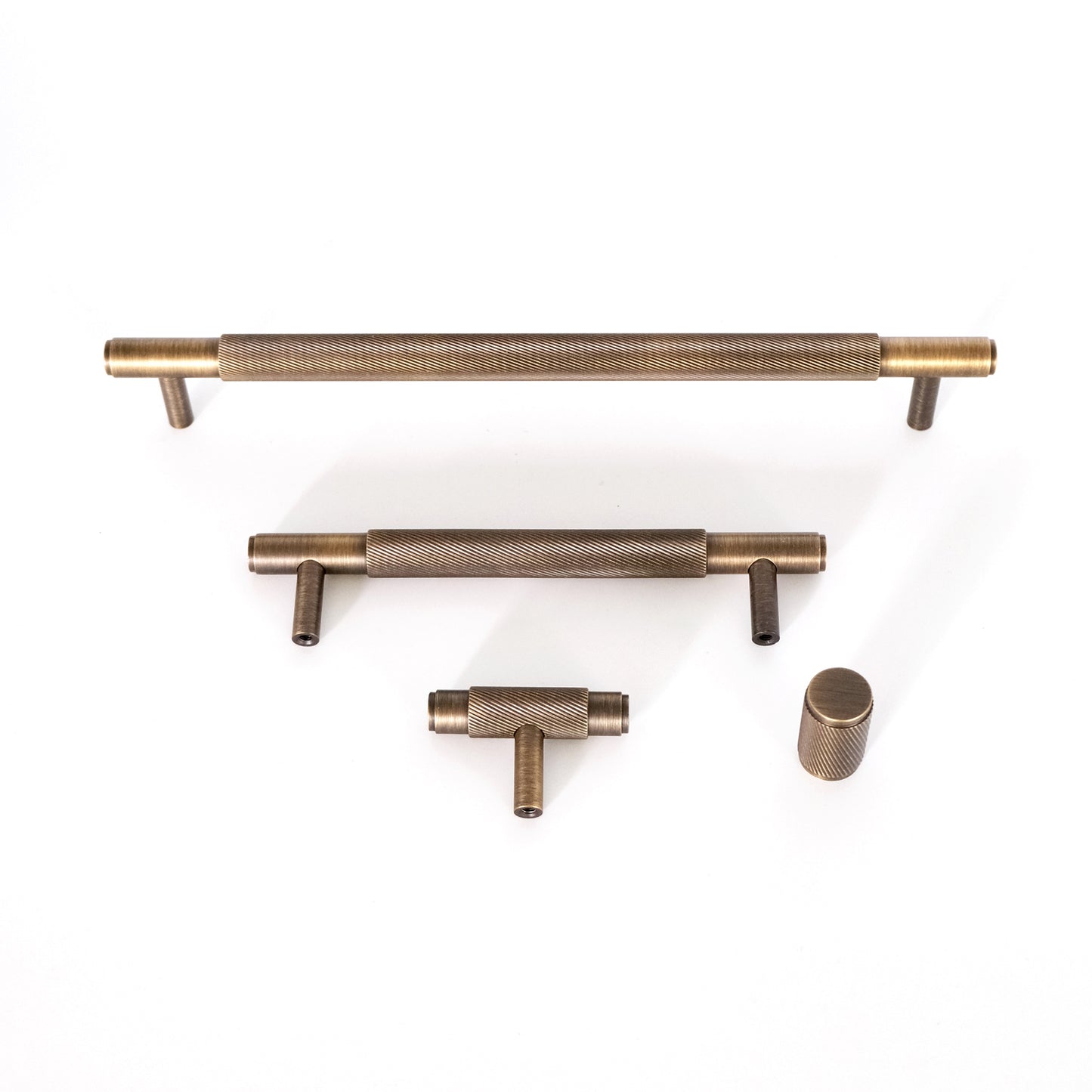 Knurled Antique Brass Handles | XZG-A