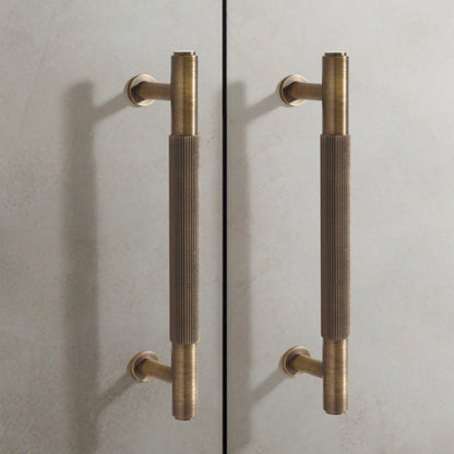 Linear Knurled Antique Brass Handles | ZJW-ATZ