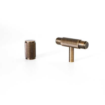 Knurled Antique Brass Handles | XZG-A