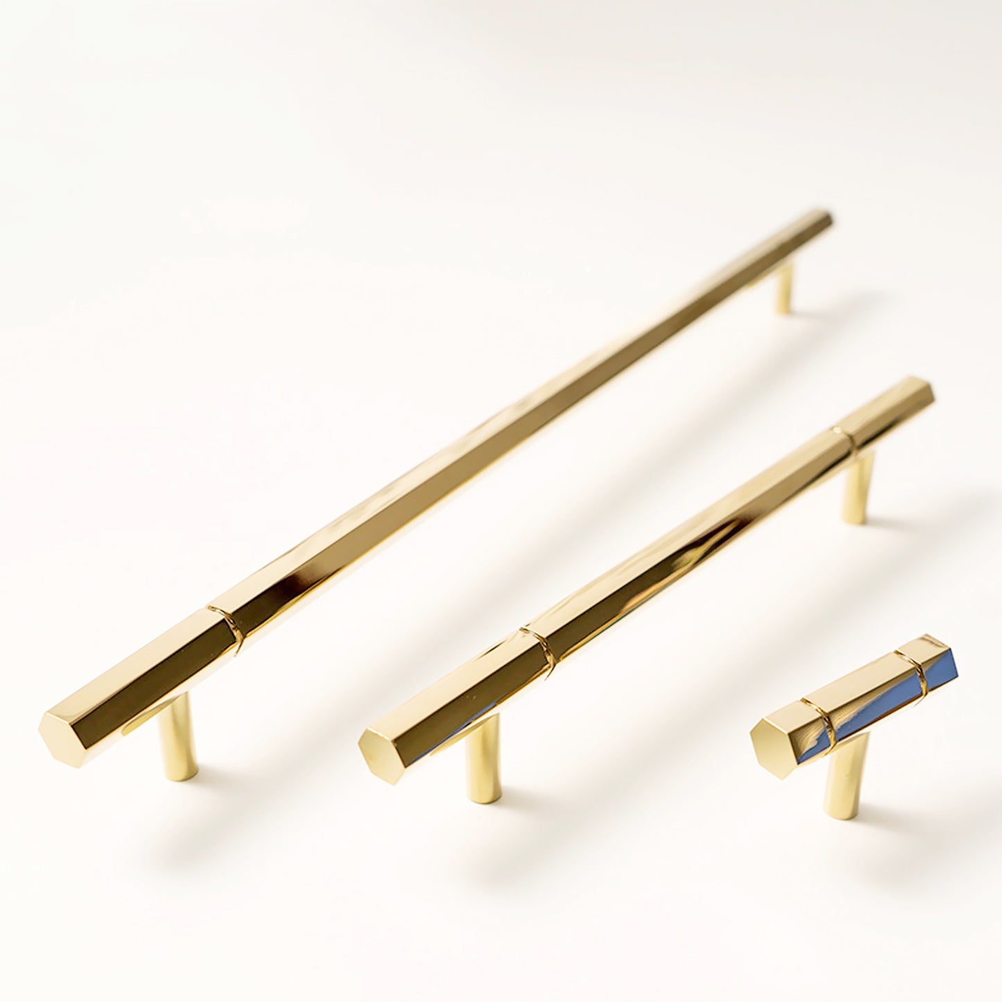 Gold Hexagon Bar Handles for Kitchen | HS-16D