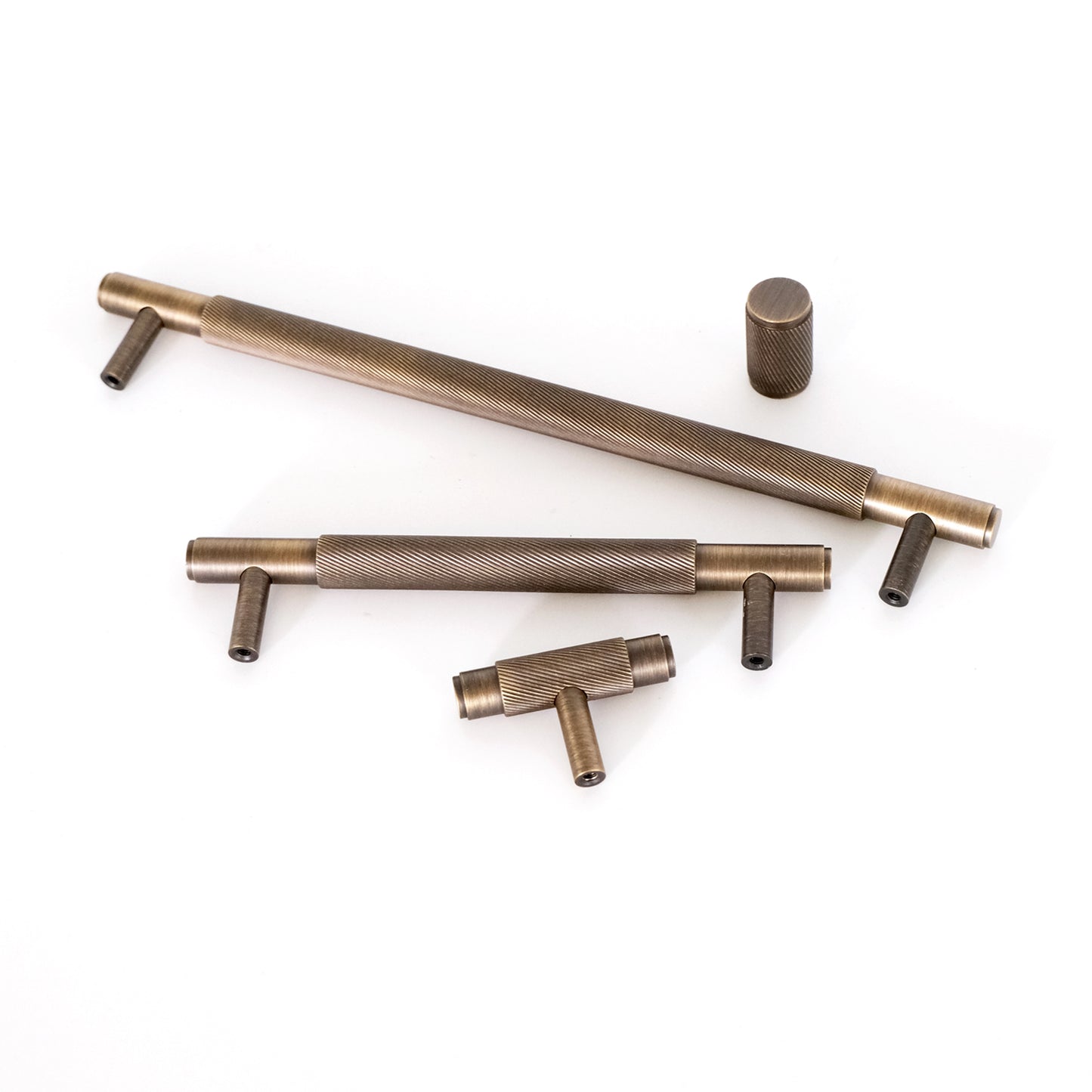 Knurled Antique Brass Handles | XZG-A