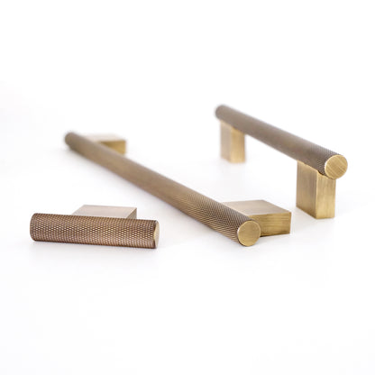 Knurled Antique Brass Handles | GHA-A