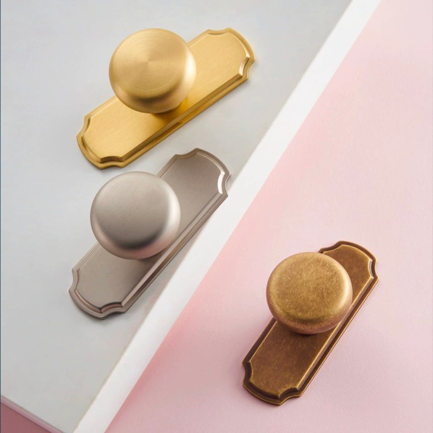 Solid Brass Knobs with Backplate | YD