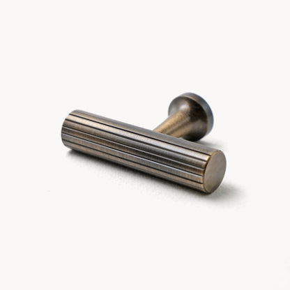 Knurled Aged Brass T-knob | LZ-TA