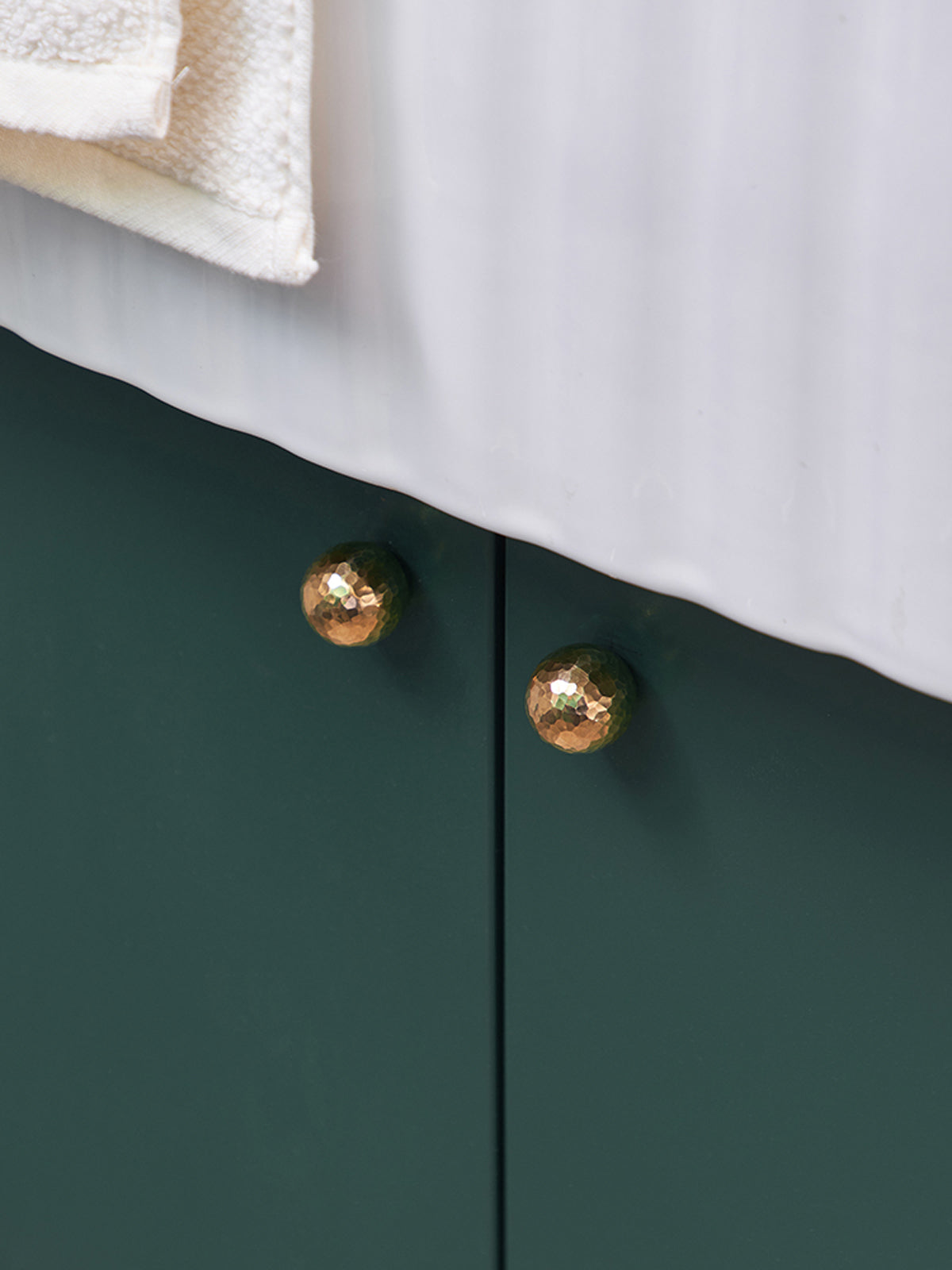 Round Hammered Brass Knobs | YQCW