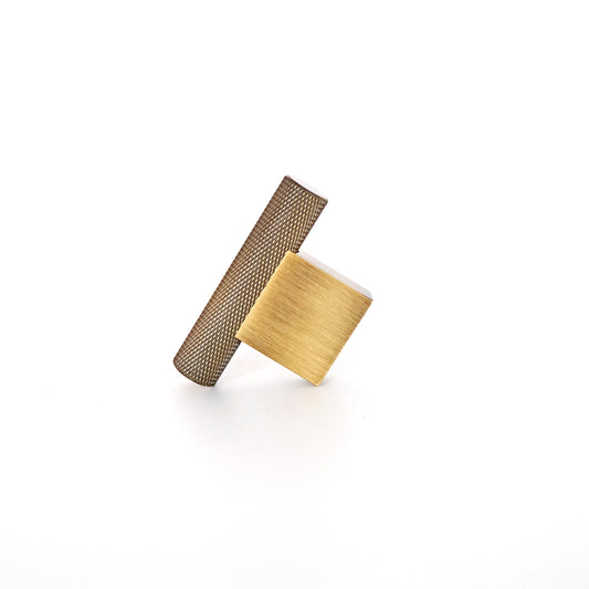 Knurled Antique Brass Handles | GHA-A