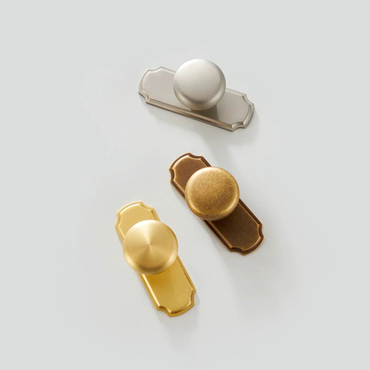 Solid Brass Knobs with Backplate | YD