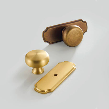 Solid Brass Knobs with Backplate | YD