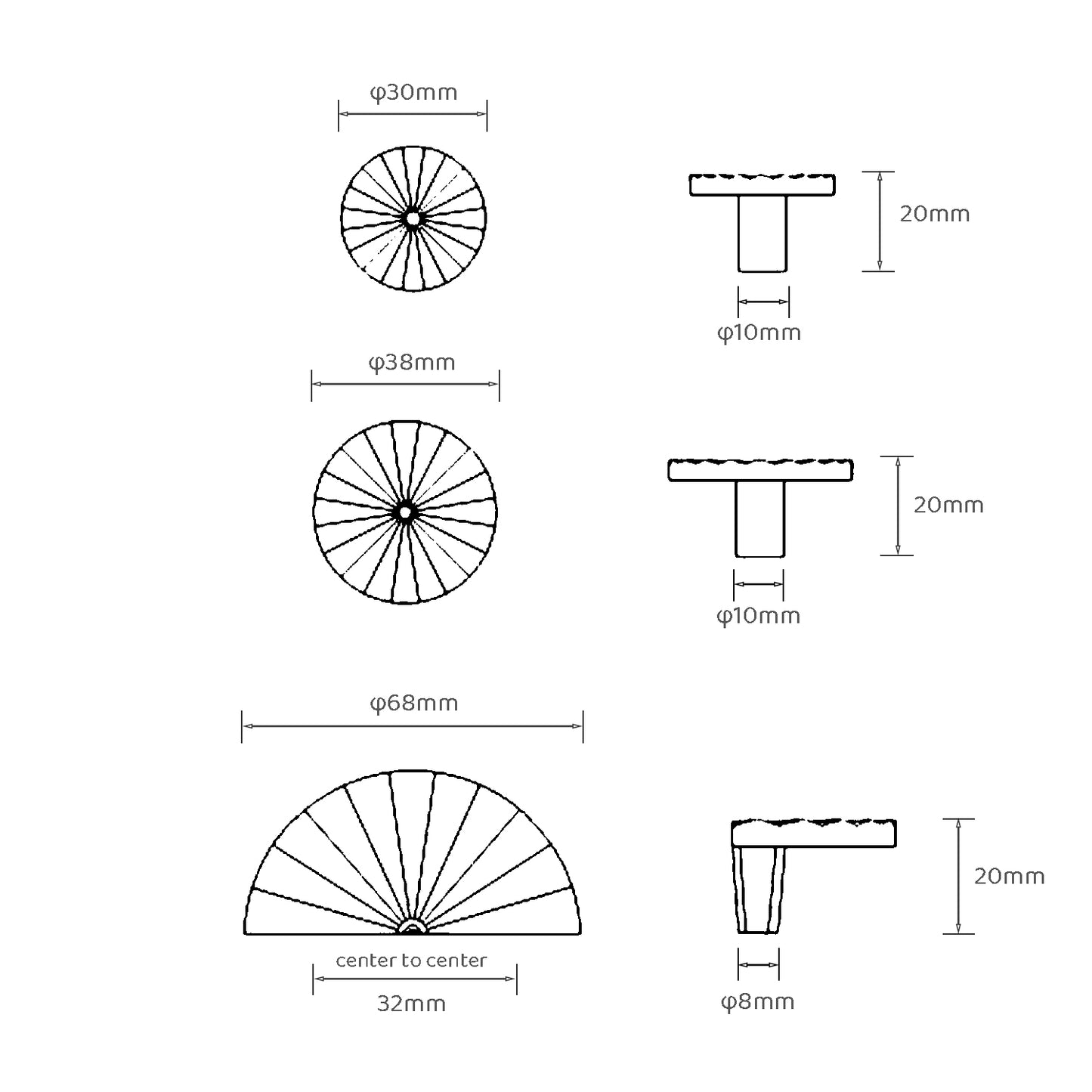 Semi Circle Fan Cabinet Pulls | TYW