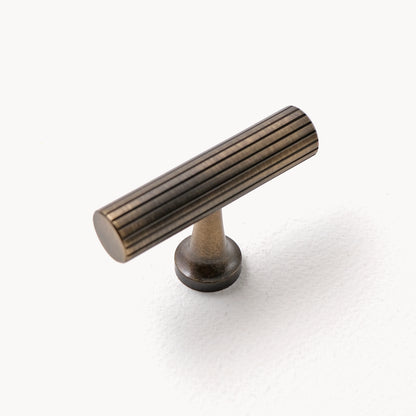 Knurled Aged Brass T-knob | LZ-TA