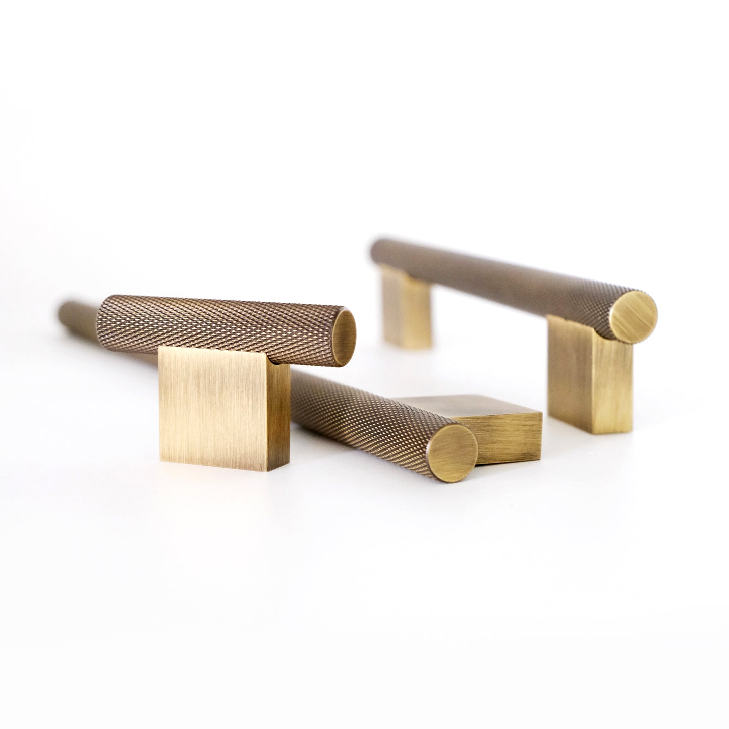 Knurled Antique Brass Handles | GHA-A