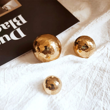 Round Hammered Brass Knobs | YQCW