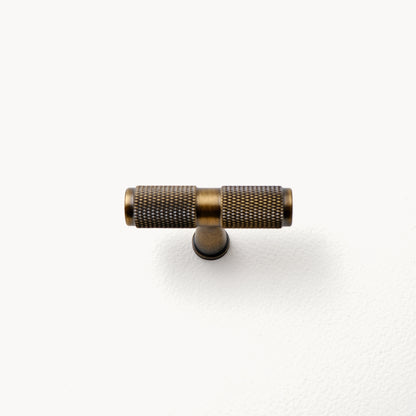 Knurled Antique Brass T-Knob | GH-TA